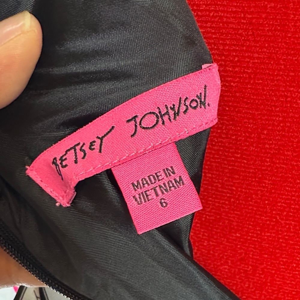 Betsey Johnson Black and Red Rose Mini Dress, A-line - Picture 9 of 11